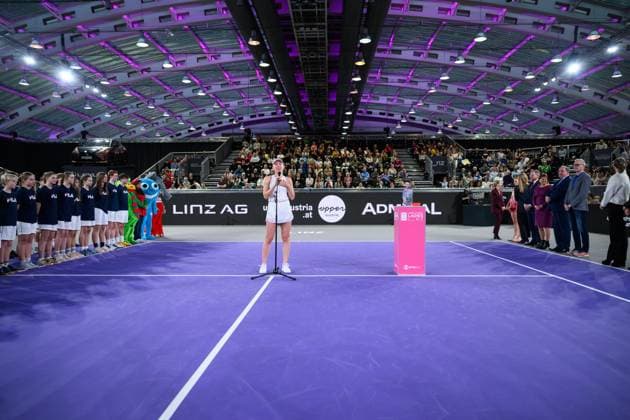 TENNIS - WTA, Tennis Damen Upper Austria Ladies Linz LINZ,AUSTRIA,02.FEB.25 - TENNIS - WTA Tour, Upper Austria Ladies Linz. Image shows Ekaterina Alexandrova (RUS).  GEPAxpictures xChristianxMoser
