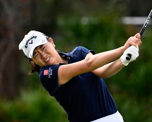 Rose Zhang drives from the ninth tee at the LPGA, Golf Damen Hilton Grand Vacations Tournament of Champions at the Lake Nona Golf and Country Club in Orlando, Florida on Sunday February 2, 2025. .  ORP20250202025 JOExMARINO