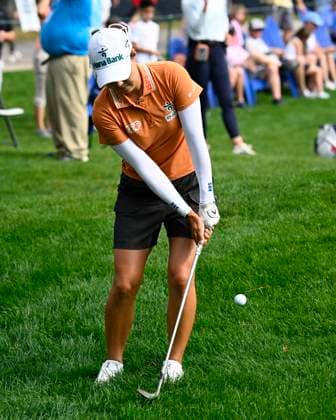 Minjee Lee chips her shot on the 18th green at the LPGA, Golf Damen Hilton Grand Vacations Tournament of Champions at the Lake Nona Golf and Country Club in Orlando, Florida on Sunday February 2, 2025. .  ORP20250202029 JOExMARINO