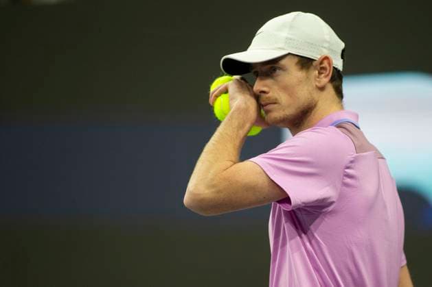 February 2, 2025, Frisco, Texas, USA: JACK PENNINGTON JONES (GBR) waits to serve during round 2 of the qualifiers at the Dallas Open at the Star in Frisco, TX. CHRIS EUBANKS (USA) defeated JACK PINNINGTON JONES (GBR), 12-4. Frisco USA - ZUMAh193 20250202_zsp_h193_008 Copyright: xDanielxMcGregor-Huyerx
