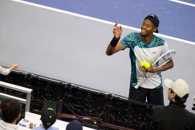 February 2, 2025, Frisco, Texas, USA: CHRISTIAN EUBANKS (USA) celebrates during round 2 of the qualifiers at the Dallas Open at the Star in Frisco, TX. CHRIS EUBANKS (USA) defeated JACK PINNINGTON JONES (GBR), 12-4. Frisco USA - ZUMAh193 20250202_zsp_h193_033 Copyright: xDanielxMcGregor-Huyerx