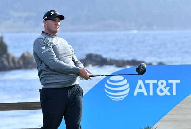 February 2, 2025, Pebble Beach, Ca, USA: Sepp Straka is seen on the 18th hole during the final round of the AT&T Pebble Beach Pro-Am 2025 at Pebble Beach Golf Links on February 02, 2025 in Pebble Beach, California. Photo: Casey Flanigan imageSPACE Pebble Beach USA - ZUMAi237 20250202_zsa_i237_057 Copyright: xFlanigan Imagespacex