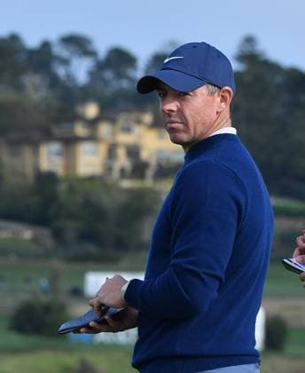 February 2, 2025, Pebble Beach, Ca, USA: Rory McIlroy is seen on the green on hole 17 just before winning the Pro-Am on the final round of the AT&T Pebble Beach Pro-Am 2025 at Pebble Beach Golf Links on February 02, 2025 in Pebble Beach, California. Photo: Casey Flanigan imageSPACE Pebble Beach USA - ZUMAi237 20250202_zsa_i237_060 Copyright: xFlanigan Imagespacex