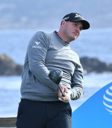 February 2, 2025, Pebble Beach, Ca, USA: Sepp Straka is seen on the 18th hole during the final round of the AT&T Pebble Beach Pro-Am 2025 at Pebble Beach Golf Links on February 02, 2025 in Pebble Beach, California. Photo: Casey Flanigan imageSPACE Pebble Beach USA - ZUMAi237 20250202_zsa_i237_071 Copyright: xFlanigan Imagespacex