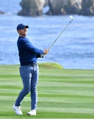 February 2, 2025, Pebble Beach, Ca, USA: Rory McIlroy is seen on the fairway of hole 18 just before winning the Pro-Am on the final round of the AT&T Pebble Beach Pro-Am 2025 at Pebble Beach Golf Links on February 02, 2025 in Pebble Beach, California. Photo: Casey Flanigan imageSPACE Pebble Beach USA - ZUMAi237 20250202_zsa_i237_074 Copyright: xFlanigan Imagespacex