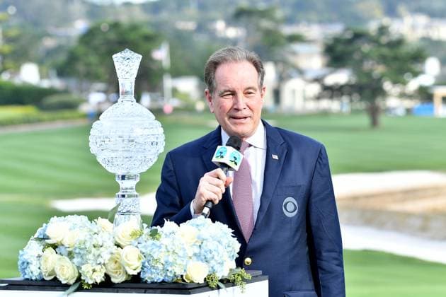 February 2, 2025, Pebble Beach, Ca, USA: Sportscaster Jim Nantz is seen during the final round of the AT&T Pebble Beach Pro-Am 2025 at Pebble Beach Golf Links on February 02, 2025 in Pebble Beach, California. Photo: Casey Flanigan imageSPACE Pebble Beach USA - ZUMAi237 20250202_zsa_i237_080 Copyright: xFlanigan Imagespacex