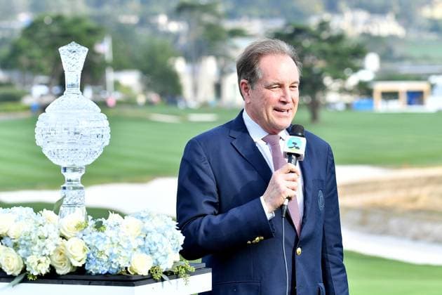February 2, 2025, Pebble Beach, Ca, USA: Sportscaster Jim Nantz is seen during the final round of the AT&T Pebble Beach Pro-Am 2025 at Pebble Beach Golf Links on February 02, 2025 in Pebble Beach, California. Photo: Casey Flanigan imageSPACE Pebble Beach USA - ZUMAi237 20250202_zsa_i237_081 Copyright: xFlanigan Imagespacex
