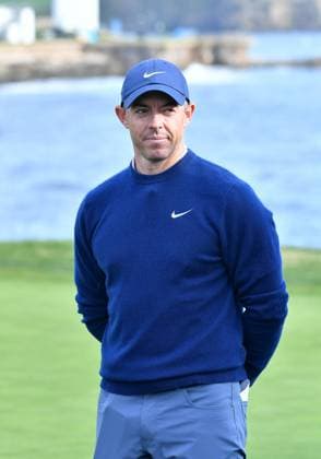 February 2, 2025, Pebble Beach, Ca, USA: Rory McIlroy is seen on the green of hole 18 after winning the Pro-Am on the final round of the AT&T Pebble Beach Pro-Am 2025 at Pebble Beach Golf Links on February 02, 2025 in Pebble Beach, California. Photo: Casey Flanigan imageSPACE Pebble Beach USA - ZUMAi237 20250202_zsa_i237_087 Copyright: xFlanigan Imagespacex