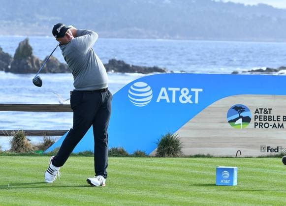 February 2, 2025, Pebble Beach, Ca, USA: Sepp Straka is seen on the 18th hole during the final round of the AT&T Pebble Beach Pro-Am 2025 at Pebble Beach Golf Links on February 02, 2025 in Pebble Beach, California. Photo: Casey Flanigan imageSPACE Pebble Beach USA - ZUMAi237 20250202_zsa_i237_110 Copyright: xFlanigan Imagespacex