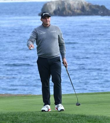 February 2, 2025, Pebble Beach, Ca, USA: Sepp Straka is seen on the 18th hole during the final round of the AT&T Pebble Beach Pro-Am 2025 at Pebble Beach Golf Links on February 02, 2025 in Pebble Beach, California. Photo: Casey Flanigan imageSPACE Pebble Beach USA - ZUMAi237 20250202_zsa_i237_114 Copyright: xFlanigan Imagespacex