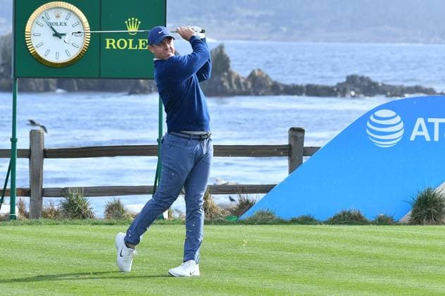 February 2, 2025, Pebble Beach, Ca, USA: Rory McIlroy is seen on the tee at hole 17 just before winning the Pro-Am on the final round of the AT&T Pebble Beach Pro-Am 2025 at Pebble Beach Golf Links on February 02, 2025 in Pebble Beach, California. Photo: Casey Flanigan imageSPACE Pebble Beach USA - ZUMAi237 20250202_zsa_i237_119 Copyright: xFlanigan Imagespacex