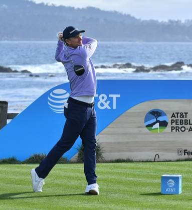February 2, 2025, Pebble Beach, Ca, USA: Justin Rose during the final round of the AT&T Pebble Beach Pro-Am 2025 at Pebble Beach Golf Links on February 02, 2025 in Pebble Beach, California. Photo: Casey Flanigan imageSPACE Pebble Beach USA - ZUMAi237 20250202_zsa_i237_128 Copyright: xFlanigan Imagespacex