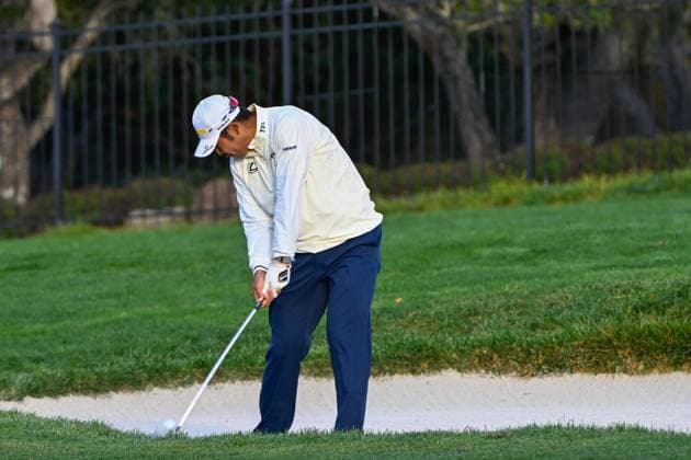 PEBBLE BEACH, CA - FEBRUARY 02: Hideki Matsuyama (JPN) hits his approach shot on 1 during the final round of the AT&T Pebble Beach Pro-Am at Pebble Beach Golf Links on February 2, 2025, in Pebble Beach, California. (Photo by Ken Murray Icon Sportswire) GOLF: FEB 02 PGA, Golf Herren AT&T Pebble Beach Pro-Am EDITORIAL USE ONLY Icon250202004