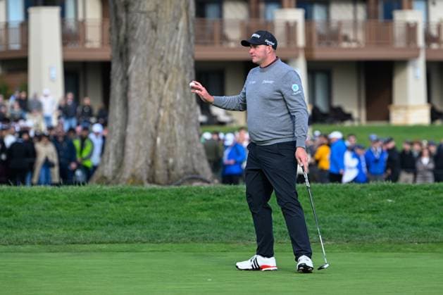 PEBBLE BEACH, CA - FEBRUARY 02: Sepp Straka (USA) after sinking his par putt on 18 during the final round of the AT&T Pebble Beach Pro-Am at Pebble Beach Golf Links on February 2, 2025, in Pebble Beach, California. (Photo by Ken Murray Icon Sportswire) GOLF: FEB 02 PGA, Golf Herren AT&T Pebble Beach Pro-Am EDITORIAL USE ONLY Icon250202033