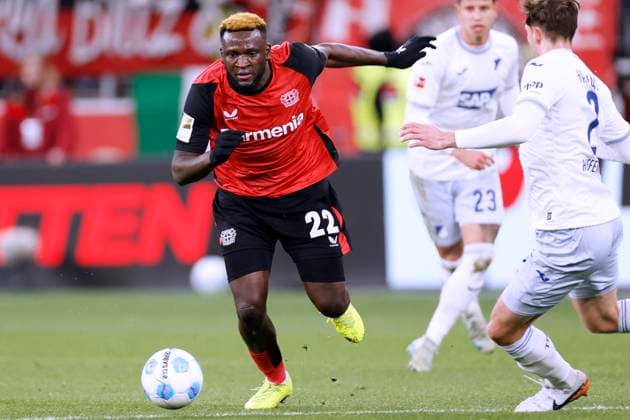 BONIFACE Victor Team Bayer 04 Leverkusen DFL Fussball Bundesliga Saison 2024 2025 BL Spiel Bayer 04 Leverkusen TSG Hoffenheim 3 1 am 02 02 2025 in Leverkusen DFL REGULATIONS PROHIBIT ANY USE OF PHOTOGRAPHS as IMAGE SEQUENCES and or QUASI VIDEO Copyright: xLacixPerenyix
