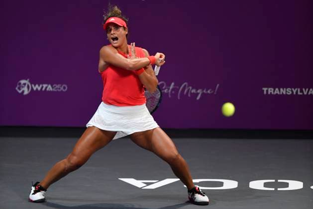 Transylvania Open - Victoriya Tomova v Mayar Sherif Mayar Sherif of Egypt in action against Victoriya Tomova of Bulgaria during the WTA, Tennis Damen Tour Transylvania Open match, in Cluj Napoca, Monday 03 February 2025. Alex Nicodim Imago Images Copyright: xAlexxNicodimx
