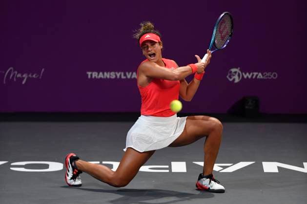 Transylvania Open - Victoriya Tomova v Mayar Sherif Mayar Sherif of Egypt in action against Victoriya Tomova of Bulgaria during the WTA, Tennis Damen Tour Transylvania Open match, in Cluj Napoca, Monday 03 February 2025. Alex Nicodim Imago Images Copyright: xAlexxNicodimx
