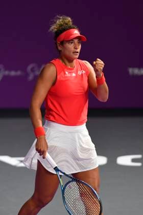 Transylvania Open - Victoriya Tomova v Mayar Sherif Mayar Sherif of Egypt in action against Victoriya Tomova of Bulgaria during the WTA, Tennis Damen Tour Transylvania Open match, in Cluj Napoca, Monday 03 February 2025. Alex Nicodim Imago Images Copyright: xAlexxNicodimx