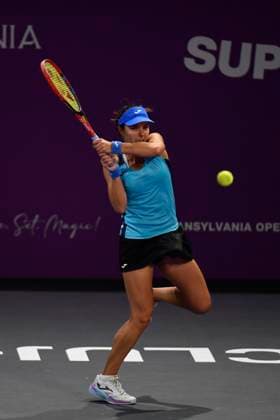 Transylvania Open - Victoriya Tomova v Mayar Sherif Victoriya Tomova of Bulgaria in action against Mayar Sherif of Egypt during the WTA, Tennis Damen Tour Transylvania Open match, in Cluj Napoca, Monday 03 February 2025. Alex Nicodim Imago Images Copyright: xAlexxNicodimx