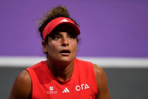 Transylvania Open - Victoriya Tomova v Mayar Sherif Mayar Sherif of Egypt in action against Victoriya Tomova of Bulgaria during the WTA, Tennis Damen Tour Transylvania Open match, in Cluj Napoca, Monday 03 February 2025. Alex Nicodim Imago Images Copyright: xAlexxNicodimx