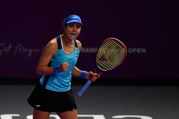 Transylvania Open - Victoriya Tomova v Mayar Sherif Victoriya Tomova of Bulgaria in action against Mayar Sherif of Egypt during the WTA, Tennis Damen Tour Transylvania Open match, in Cluj Napoca, Monday 03 February 2025. Alex Nicodim Imago Images Copyright: xAlexxNicodimx