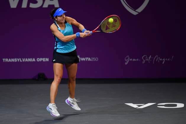 Transylvania Open - Victoriya Tomova v Mayar Sherif Victoriya Tomova of Bulgaria in action against Mayar Sherif of Egypt during the WTA, Tennis Damen Tour Transylvania Open match, in Cluj Napoca, Monday 03 February 2025. Alex Nicodim Imago Images Copyright: xAlexxNicodimx