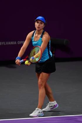 Transylvania Open - Victoriya Tomova v Mayar Sherif Victoriya Tomova of Bulgaria in action against Mayar Sherif of Egypt during the WTA, Tennis Damen Tour Transylvania Open match, in Cluj Napoca, Monday 03 February 2025. Alex Nicodim Imago Images Copyright: xAlexxNicodimx