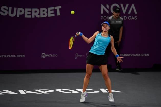 Transylvania Open - Victoriya Tomova v Mayar Sherif Victoriya Tomova of Bulgaria in action against Mayar Sherif of Egypt during the WTA, Tennis Damen Tour Transylvania Open match, in Cluj Napoca, Monday 03 February 2025. Alex Nicodim Imago Images Copyright: xAlexxNicodimx