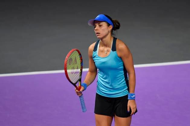 Transylvania Open - Victoriya Tomova v Mayar Sherif Victoriya Tomova of Bulgaria in action against Mayar Sherif of Egypt during the WTA, Tennis Damen Tour Transylvania Open match, in Cluj Napoca, Monday 03 February 2025. Alex Nicodim Imago Images Copyright: xAlexxNicodimx