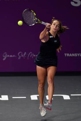 Transylvania Open - Victoriya Tomova v Mayar Sherif Lucia Bronzetti and Elisabeta Cocciaretto of Italy in action against Maja Chwalinska of Poland and Anastasia Detiuc of Czech Republic during the WTA, Tennis Damen Tour Transylvania Open match, in Cluj Napoca, Monday 03 February 2025. Alex Nicodim Imago Images Copyright: xAlexxNicodimx