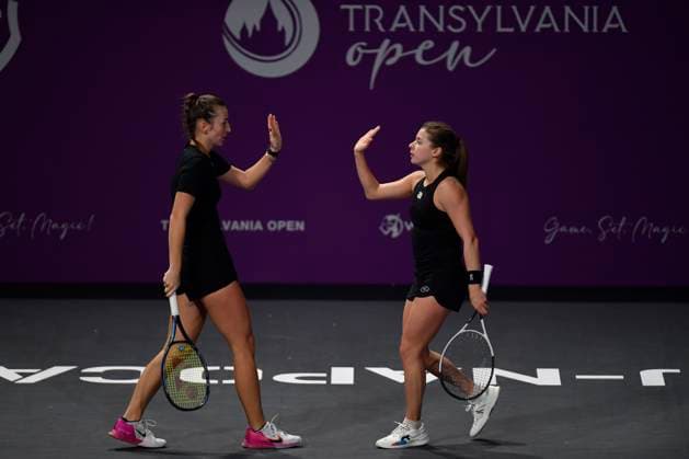 Transylvania Open - Victoriya Tomova v Mayar Sherif Maja Chwalinska of Poland and Anastasia Detiuc of Czech Republic in action against Lucia Bronzetti and Elisabeta Cocciaretto of Italy during the WTA, Tennis Damen Tour Transylvania Open match, in Cluj Napoca, Monday 03 February 2025. Alex Nicodim Imago Images Copyright: xAlexxNicodimx