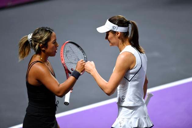Transylvania Open - Victoriya Tomova v Mayar Sherif Sabrina Sanataria of United States and Monica Niculescu of Romania in action against Jacqueline Cristian and Angelica Moratelli of Italy during the WTA, Tennis Damen Tour Transylvania Open double match, in Cluj Napoca, Monday 03 February 2025. Alex Nicodim Imago Images Copyright: xAlexxNicodimx