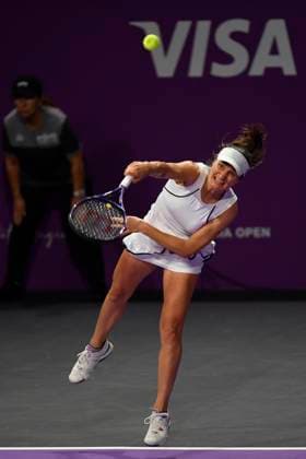Transylvania Open - Victoriya Tomova v Mayar Sherif Sabrina Sanataria of United States and Monica Niculescu of Romania in action against Jacqueline Cristian and Angelica Moratelli of Italy during the WTA, Tennis Damen Tour Transylvania Open double match, in Cluj Napoca, Monday 03 February 2025. Alex Nicodim Imago Images Copyright: xAlexxNicodimx