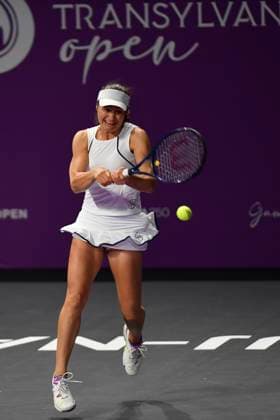 Transylvania Open - Victoriya Tomova v Mayar Sherif Sabrina Sanataria of United States and Monica Niculescu of Romania in action against Jacqueline Cristian and Angelica Moratelli of Italy during the WTA, Tennis Damen Tour Transylvania Open double match, in Cluj Napoca, Monday 03 February 2025. Alex Nicodim Imago Images Copyright: xAlexxNicodimx