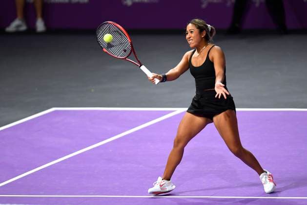 Transylvania Open - Victoriya Tomova v Mayar Sherif Sabrina Sanataria of United States and Monica Niculescu of Romania in action against Jacqueline Cristian and Angelica Moratelli of Italy during the WTA, Tennis Damen Tour Transylvania Open double match, in Cluj Napoca, Monday 03 February 2025. Alex Nicodim Imago Images Copyright: xAlexxNicodimx