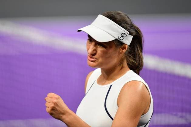 Transylvania Open - Victoriya Tomova v Mayar Sherif Sabrina Sanataria of United States and Monica Niculescu of Romania in action against Jacqueline Cristian and Angelica Moratelli of Italy during the WTA, Tennis Damen Tour Transylvania Open double match, in Cluj Napoca, Monday 03 February 2025. Alex Nicodim Imago Images Copyright: xAlexxNicodimx