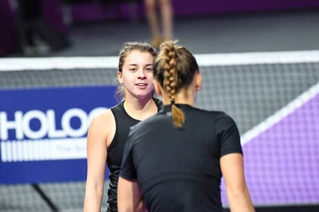 Transylvania Open 2025 - WTA, Tennis Damen 250 Tournament - Day 1 Maja Chwalinska and Anastasia Detiuc compete during the round of 32 of the Transylvania Open 2025, a WTA250 Tournament, at BT Arena in Cluj-Napoca, Romania, on February 3, 2025 Cluj-Napoca Romania  Copyright: xFlaviuxBuboix originalFilename:buboi-notitle250203_npAAO.jpg