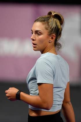Transylvania Open - Victoriya Tomova v Mayar Sherif Jacqueline Cristian and Angelica Moratelli of Italy in action against Sabrina Sanataria of United States and Monica Niculescu of Romania during the WTA, Tennis Damen Tour Transylvania Open double match, in Cluj Napoca, Monday 03 February 2025. Alex Nicodim Imago Images Copyright: xAlexxNicodimx