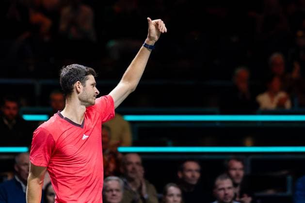 2025-02-03 ABN AMRO Open Day One ROTTERDAM, NETHERLANDS - FEBRUARY 3: Hubert Hurkacz of Poland applauds for the fans during Day One of the ABN AMRO Open at Rotterdam Ahoy on February 3, 2025 in Rotterdam, Netherlands. (Photo by Joris Verwijst BSR Agency) Rotterdam Netherlands Content not available for redistribution in The Netherlands directly or indirectly through any third parties. Copyright: xBSRxAgencyx