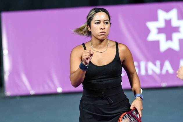 Transylvania Open 2025 - WTA, Tennis Damen 250 Tournament - Day 1 Sabrina Santamaria competes during the Round of 32 for the Transylvania Open WTA 250 in BT Arena, Cluj-Napoca, on February 3, 2025 Cluj-Napoca Romania  Copyright: xFlaviuxBuboix originalFilename:buboi-notitle250203_npaW1.jpg