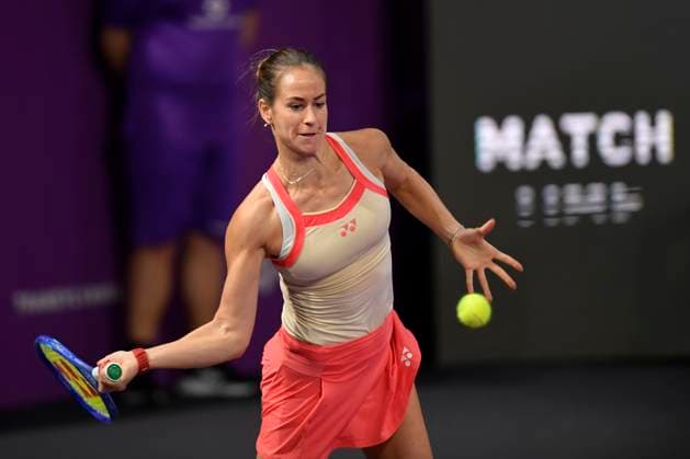 Transylvania Open - Victoriya Tomova v Mayar Sherif Anna Bondar of Hungary in action against Suzan Lamens of Netherlands during the WTA, Tennis Damen Tour Transylvania Open single match, in Cluj Napoca, Monday 03 February 2025. Alex Nicodim Imago Images Copyright: xAlexxNicodimx