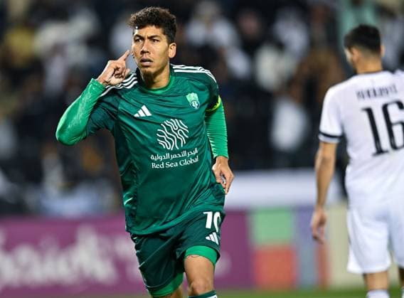 AFC CHAMPIONS LEAGUE ELITE, AL SADD SC (QTR) v AL AHLI SAUDI FC (KSA) Roberto Firmino of Al Ahli SFC celebrate after scoring a goal during the AFC Champions League elite west football match between Qatar s Al Sadd SC and Saudi Arabia s Al Ahli SFC at Jassim Bin Hamad Stadium in Doha, Qatar, on February 03, 2024. DOHA Qatar Copyright: xNAUSHADx