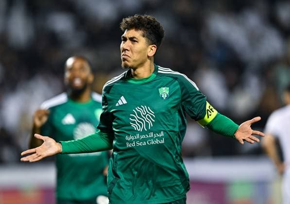 AFC CHAMPIONS LEAGUE ELITE, AL SADD SC (QTR) v AL AHLI SAUDI FC (KSA) Roberto Firmino of Al Ahli SFC celebrate after scoring a goal during the AFC Champions League elite west football match between Qatar s Al Sadd SC and Saudi Arabia s Al Ahli SFC at Jassim Bin Hamad Stadium in Doha, Qatar, on February 03, 2024. DOHA Qatar Copyright: xNAUSHADx