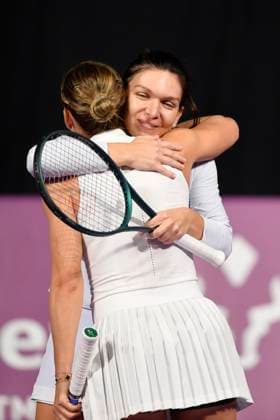 Transylvania Open 2025 Simona Halep and Ana Bogdan of Romania in action against Emily Appleton of Great Britain and Qianhui Tang of China during the WTA, Tennis Damen Tour Transylvania Open double match, in Cluj Napoca, Monday 03 February 2025. Alex Nicodim Imago Images Copyright: xAlexxNicodimx