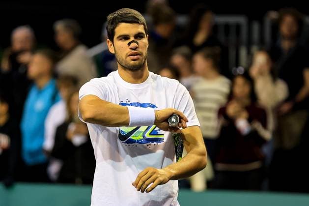 ROTTERDAM, 3-2-25, Sportpaleis Ahoy Rotterdam, ABN AMRO tennistoernooi 2025, Carlos Alcaraz ABN AMRO tennistoernooi 2025  x27698901x Copyright: