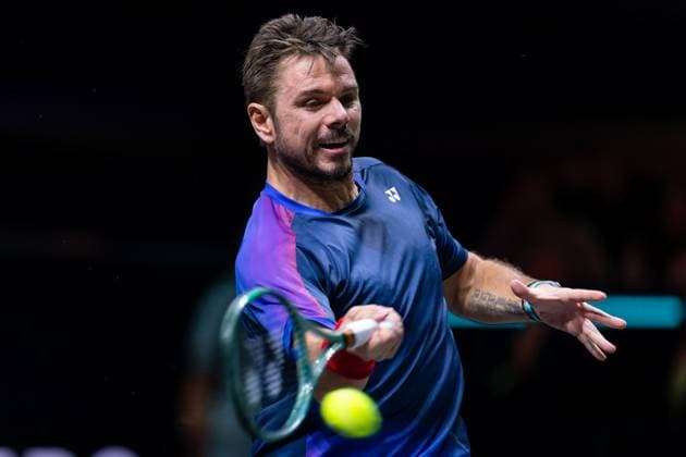 2025-02-03 ABN AMRO Open Day One ROTTERDAM, NETHERLANDS - FEBRUARY 3: Stan Wawrinka of Switzerland in action during Day One of the ABN AMRO Open at Rotterdam Ahoy on February 3, 2025 in Rotterdam, Netherlands. (Photo by Joris Verwijst BSR Agency) Rotterdam Netherlands Content not available for redistribution in The Netherlands directly or indirectly through any third parties. Copyright: xBSRxAgencyx