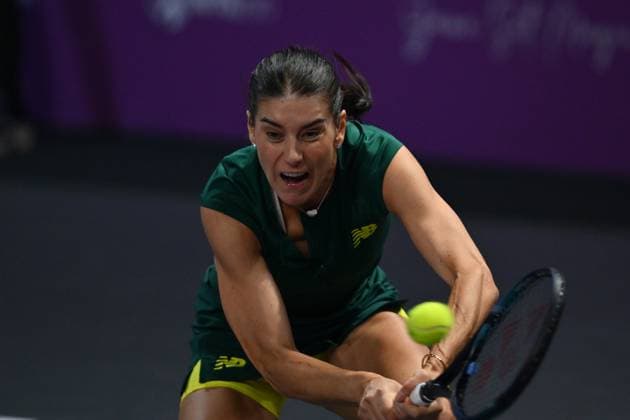 Transylvania Open 2025 Sorana Cirstea of Romania in action against Marina Stakusic of Canada during the WTA, Tennis Damen Tour Transylvania Open double match, in Cluj Napoca, Monday 03 February 2025. Alex Nicodim Imago Images Copyright: xAlexxNicodimx