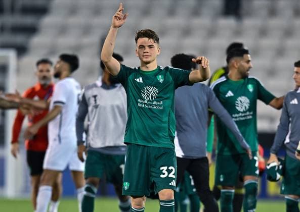 AFC CHAMPIONS LEAGUE ELITE, AL SADD SC (QTR) v AL AHLI SAUDI FC (KSA) Matteo Dams of Al Ahli SFC celebrates at the end of the AFC Champions League elite west football match between Qatar s Al Sadd SC and Saudi Arabia s Al Ahli SFC at Jassim Bin Hamad Stadium in Doha, Qatar, on February 03, 2024. Copyright: xNAUSHADx