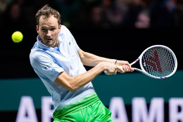 2025-02-03 ABN AMRO Open Day One ROTTERDAM, NETHERLANDS - FEBRUARY 3: Daniil Medvedev of Russia in action during Day One of the ABN AMRO Open at Rotterdam Ahoy on February 3, 2025 in Rotterdam, Netherlands. (Photo by Joris Verwijst BSR Agency) Rotterdam Netherlands Content not available for redistribution in The Netherlands directly or indirectly through any third parties. Copyright: xBSRxAgencyx