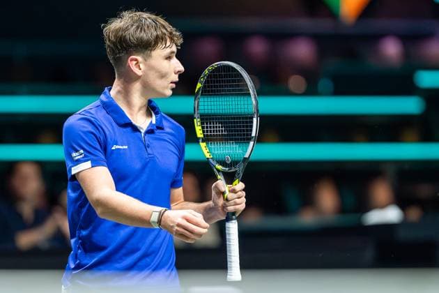 2025-02-03 ABN AMRO Open 2025 ROTTERDAM, NETHERLANDS - FEBRUARY 3: Mees Rottgering of The Netherlands competing in the Men s Singles Round 1 during the ABN AMRO Open 2025 at Rotterdam Ahoy on February 3, 2025 in Rotterdam, Netherlands. Rotterdam Rotterdam Ahoy Netherlands Content not available for redistribution in The Netherlands directly or indirectly through any third parties. Copyright: xAndrexWeeningx